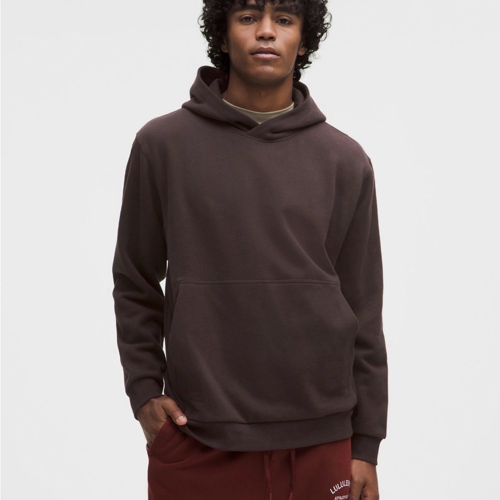 Men's Brown Hooded Pullover Sweatshirt